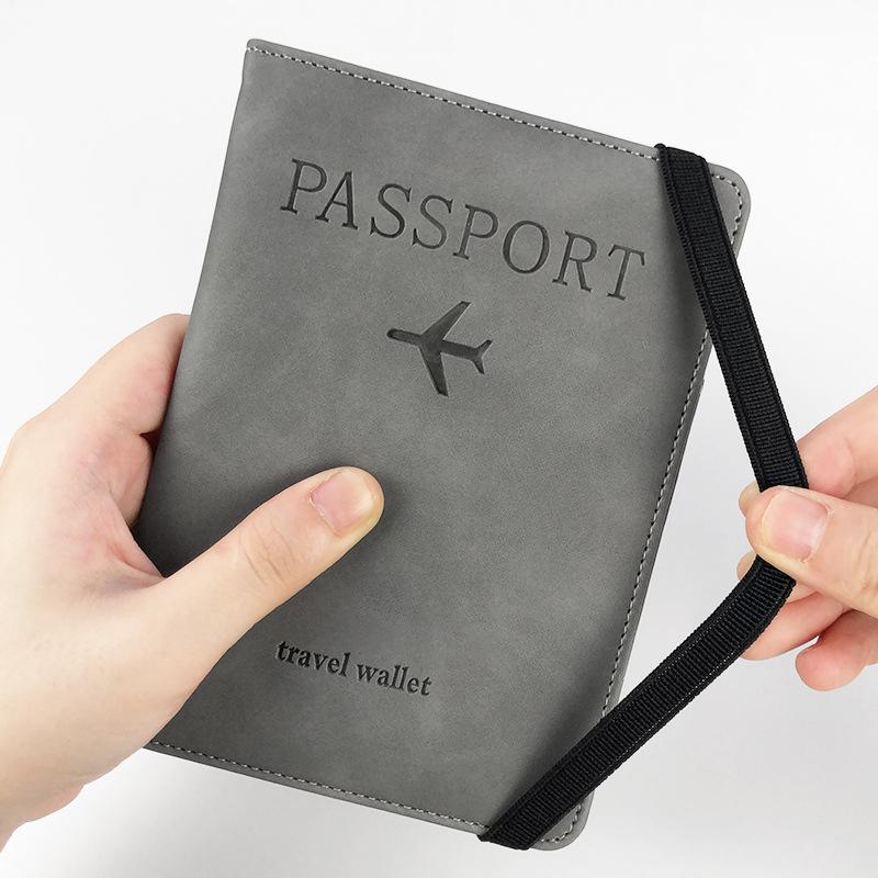 Women Men Rfid Vintage Business Passport Covers Holder Multi-Function Id Bank Card Pu Leather Wallet Case Travel Accessories