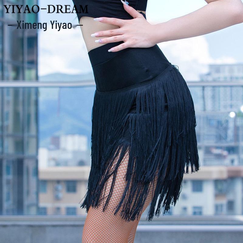 Fustă cu ciucuri pentru spectacol de dans latin jazz pentru femei Xi Mengyiyao