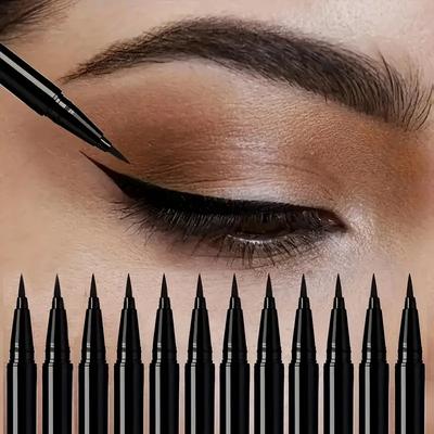 Ultra Thin Eyeliner Pen Waterproof, Smudge-Proof, Precise Liquid Liner with Fine Tip for Sharp Winged & Natural Looks, Black Brown Eyeliner Pencil