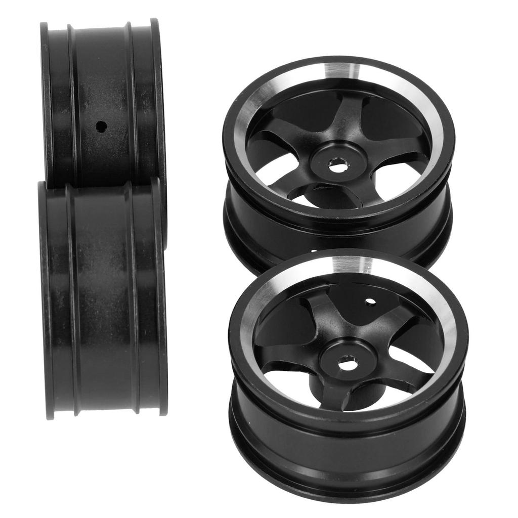 4pcs RC Aluminium Alloy Wheel Rim Hubs for MN86 1 12 RC Crawler Upgrade AccessoriesBlack