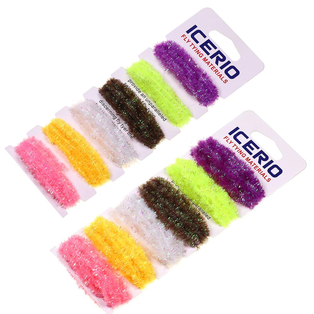 4mm 6mm Ice Dub Chenille Fliegenbinden Glitzergarn für Woolly Bugger Schillernde Körperwicklung, Lachs- & Steelhead-Fliegen Köder