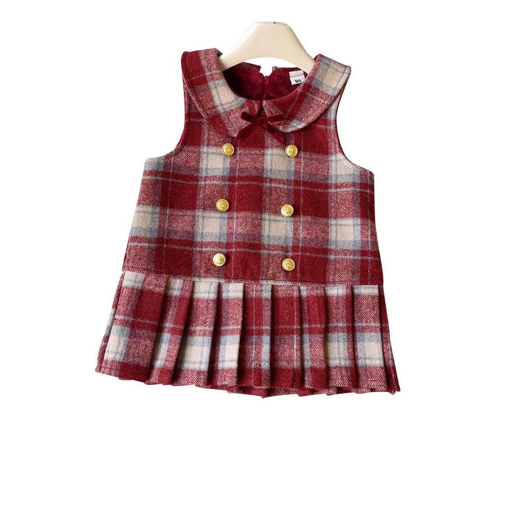 Winter Princess Sleeveless Dress - Fleece Lined, Thickened, Fashionable Baby Girl Vest Style AWA761