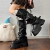 Boots Brown Pile Rad Platform New 2025 Heightening Knight Boots Women's Boots Retro Spring and Autumn Pants Tube Beauty Tube