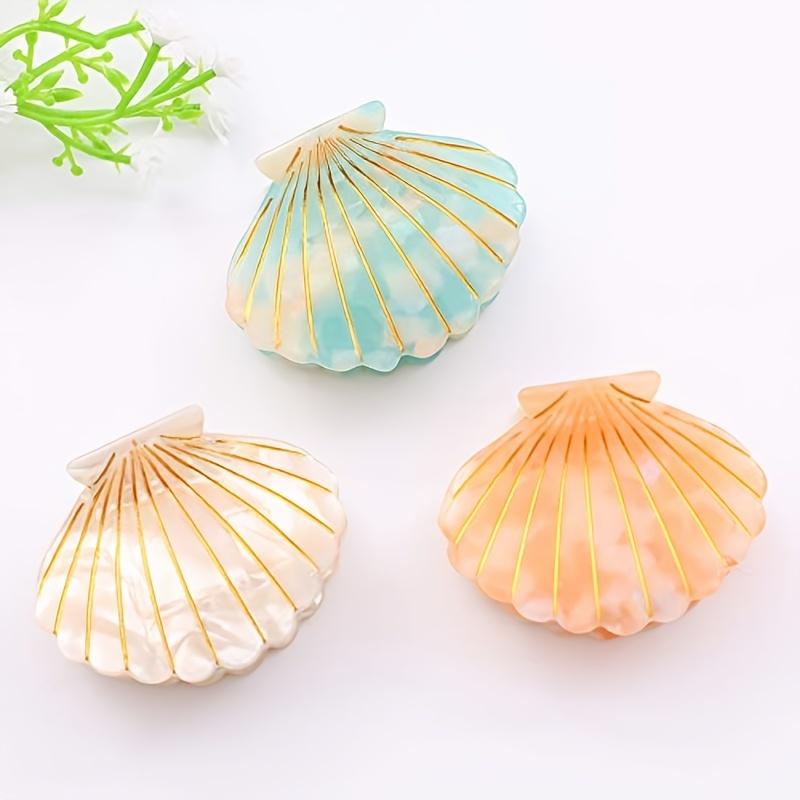 [Cute Hair Claw] Minimalist Cute Shell Design Hair Claw Banana Clip Non Slip Hairgrip Hair Accessory