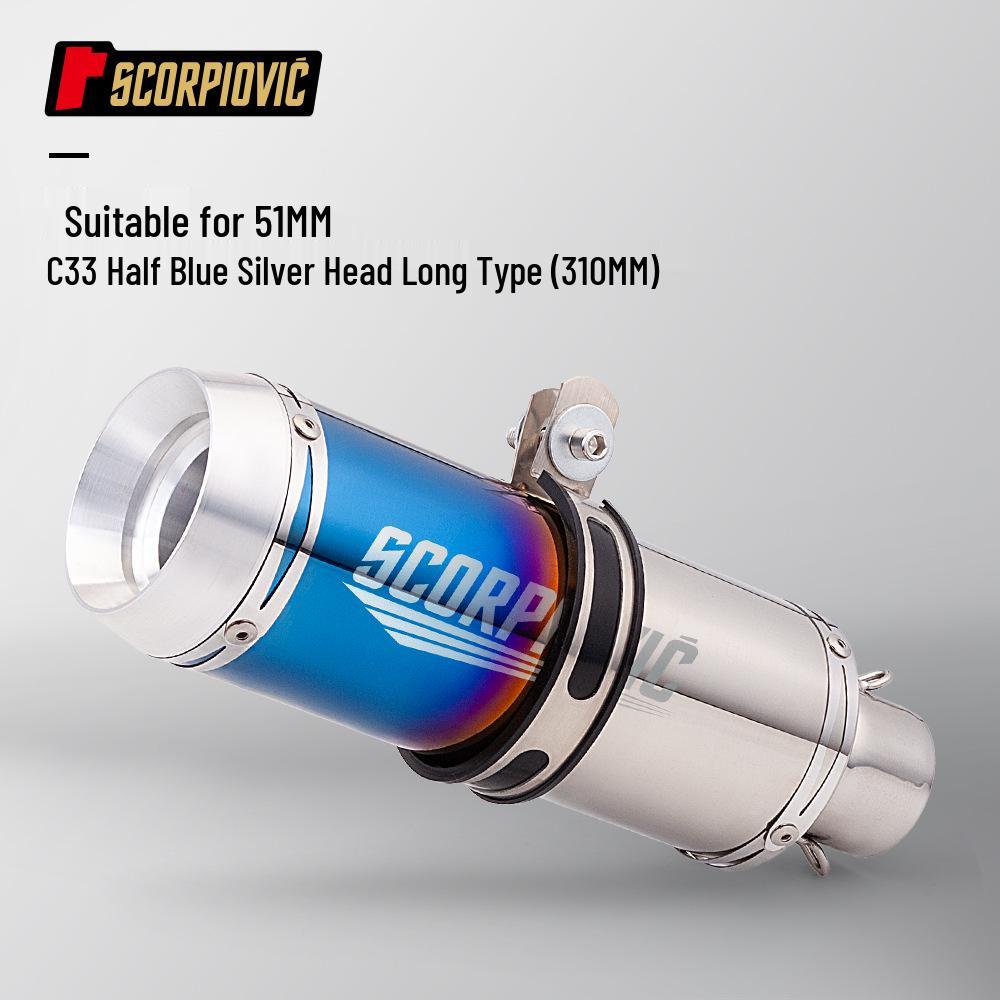 C33 Universal Exhaust Pipe for 450SR, Sai 800, S1000RR, 250RR, CBR400, DUKE390.