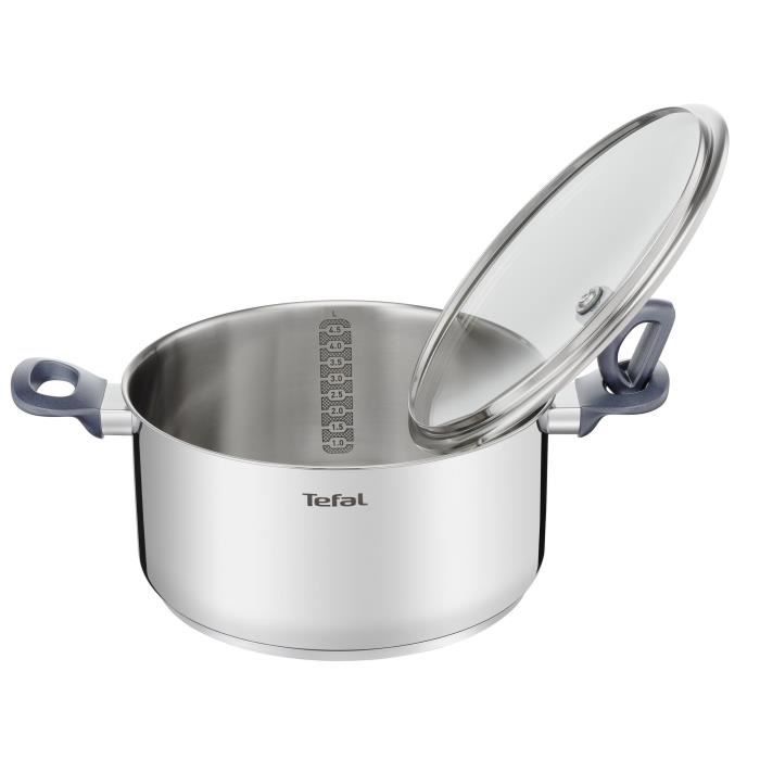 Tefal faitout dailycook en inox - ø 24 cm - 5 l - avec couvercle en verre - tous feux dont induction