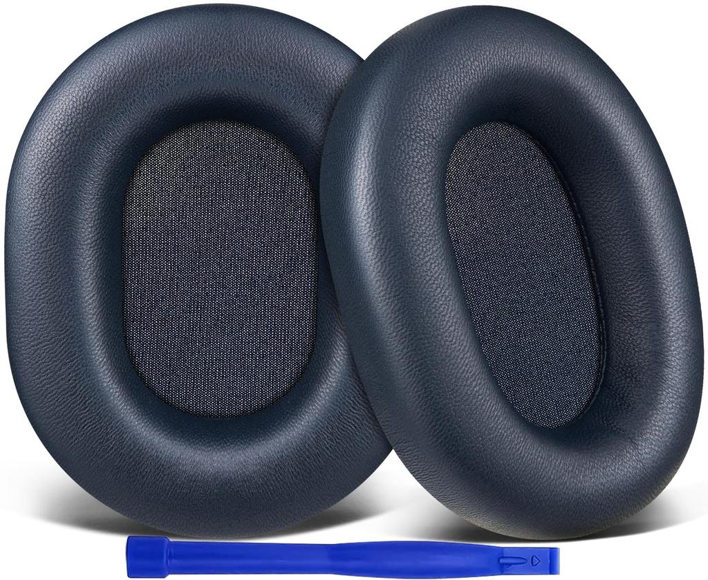 SOULWIT Sheepskin Ear Pads for Sony WH-1000XM5 (WH1000XM5) Headset, Replacement Noise-Isolating Ear Cushions, Thick Headphone Pads, Bright Blue