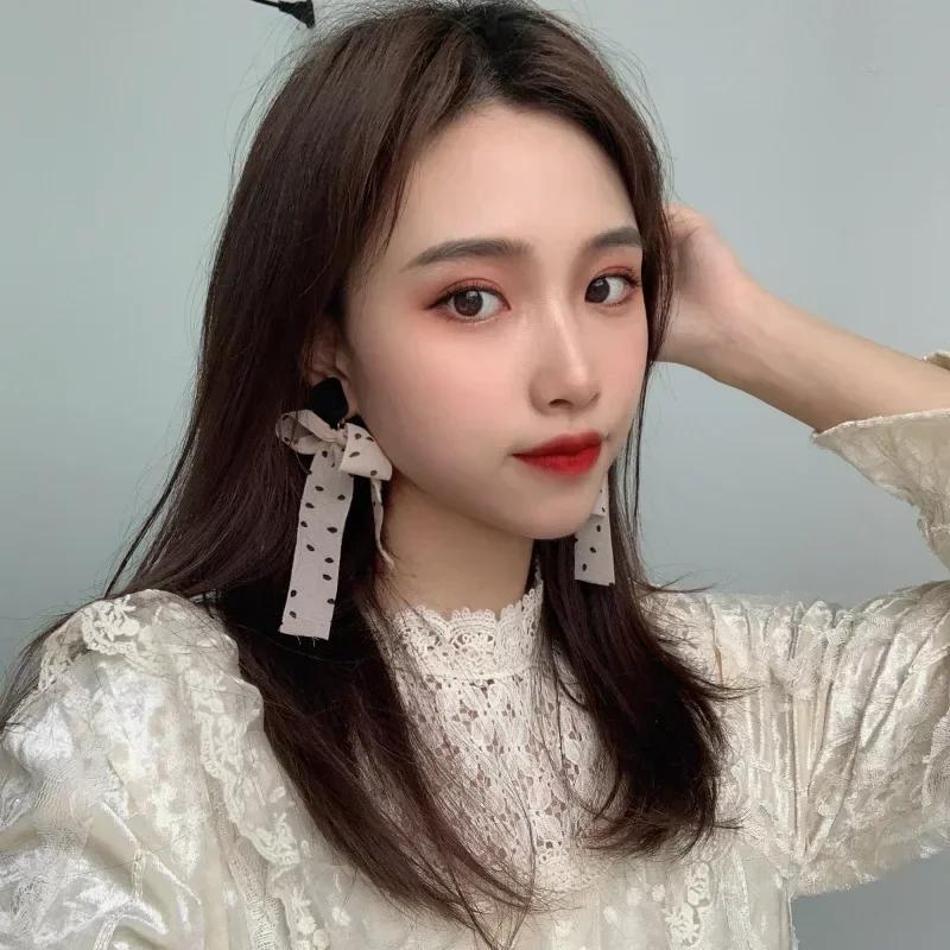 Ribbon Polka Bow Earrings Trendy Earrings Personalized Creative Gifts Accessories Fashion Decor Fashion Simple Girl's Earrings