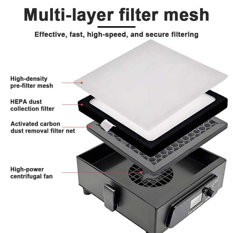 Three-layer Filtration Mobile Phone Repair Welding and Solder Smoke Exhaust Device Solder Smoke Absorber Desktop Smoke Purifier