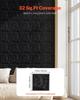 3D Wall Panels 33-Pack 11.81x11.81'' PVC 32 Sq.Ft Coverage Diamond Black
