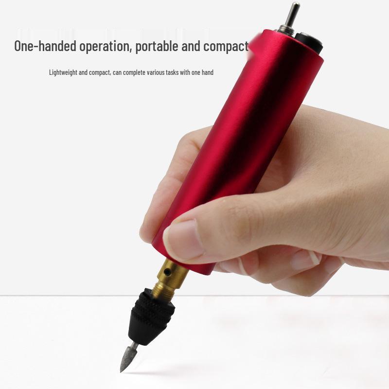 Red Electric USB Mini Hand Drill & Engraving Pen