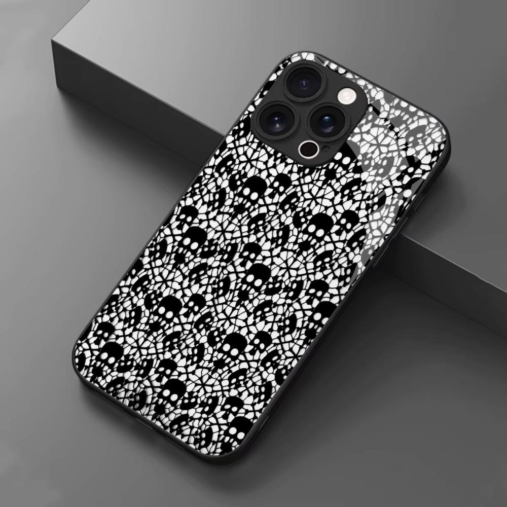 Halloween Style Skull Glass phone case mobile phones for iphone 17 pro max cover for iPhone 17 16 15 14 13 12 11pm Pro Plus