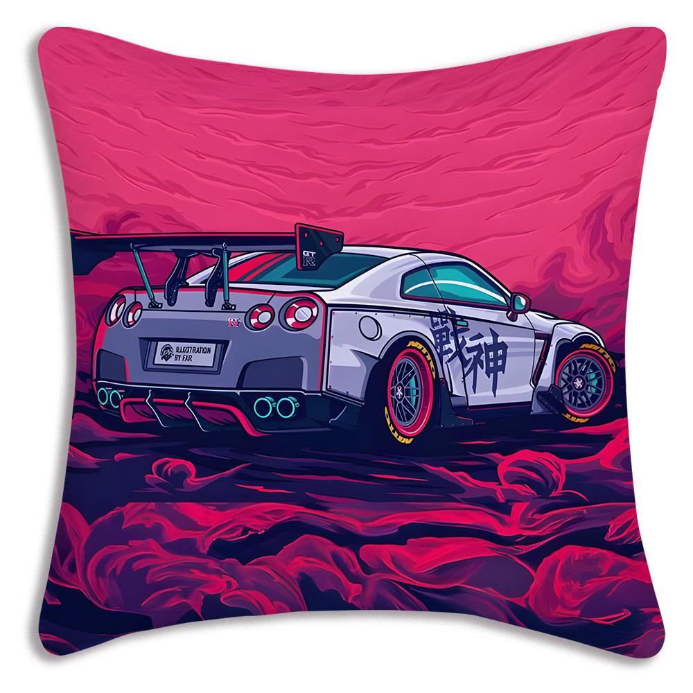 Racing cool sports car Pillow Covers Cartoon Sofa Decorative Home Double-sided Printing Short Plush Cute Cushion Cover