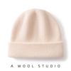 Autumn and Winter New% Wool Double-layer Thickened Knitted Men's and Women's Cashmere Wool Hat Blue Velvet