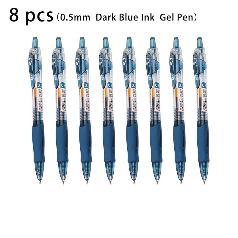 M&G 4pcs/8pcs 0.5mm Black Blue Dark Blue Red Ink Gel Pen Signing Pen School Supplies Office Supplies Stationery Gift