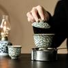 Cloud Ceramic Opening Gaiwan For Tea Blue Tureen Ru Yao Teaware Set Chinese Tea Bowl Chawan Lily Deng's Store Tea Cup
