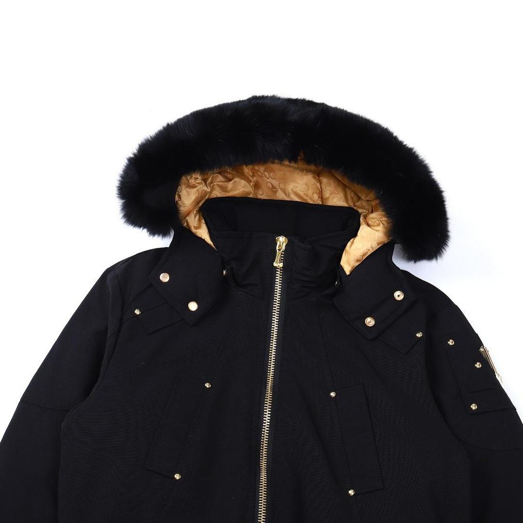 Men's Gold Badge Fox Fur Bomber Down Jacket #02G by Palm Moose