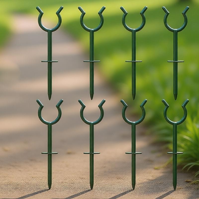 Pack Of 10 Green Plastic Garden Hose Guides For Secure Lawn Irrigation And Maintenance