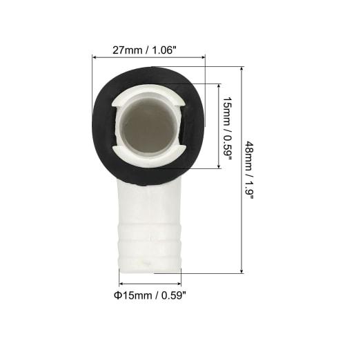 PATIKIL 15mm Air Conditioner Drain Hose Connector for Mini Split Window AC Unit Faucets, Universal Drain Connector with Clamp Hoop, White Style 10, 1