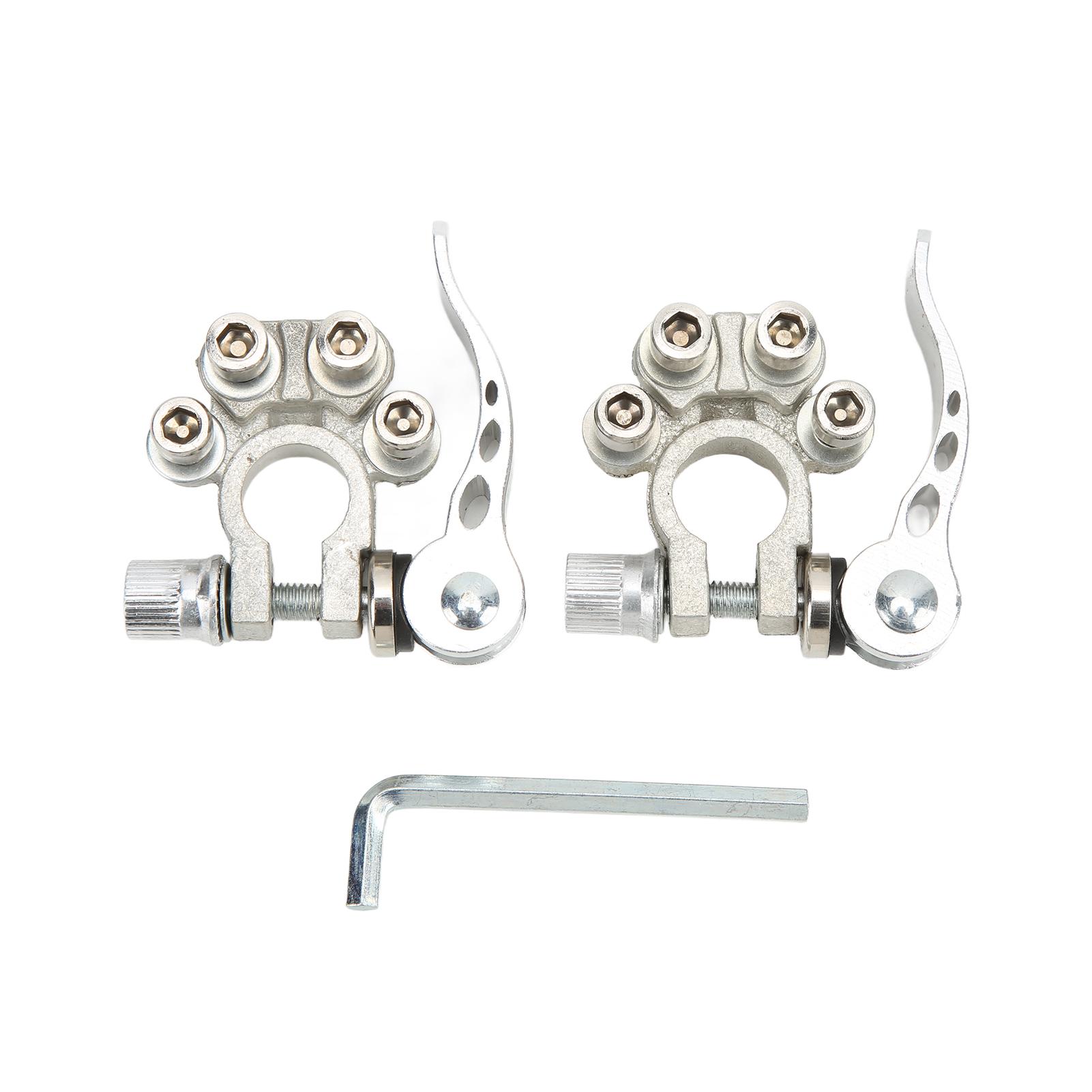 

Car Battery Terminals End Post Brass Tin Plated Quick Release Multi Holes Universal with Hex Wrench