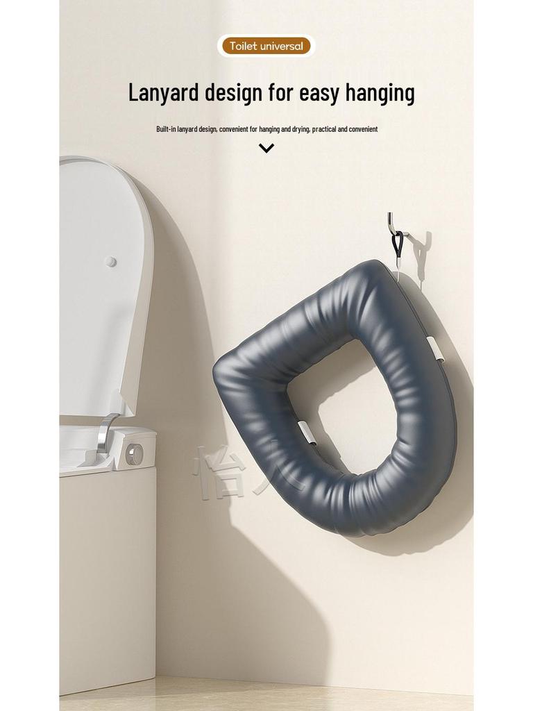 Wasserdichtes Leder Toilettensitz-Erhöhungskissen - Verdickt, Abdeckung für den Heimgebrauch