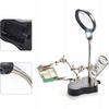 Third hand with magnifying glass 3.5x 12x TE-801 | LED 2x | Soldering iron holder | Adjustable crocodile clips | Stable base 10x6cm | Height 26cm