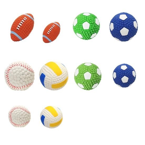 Hund Latex Ball Spielzeug Quietschspielzeug Fußball Tennis Interaktiver Kauspielzeug Welpen Zahnungsspielzeug für Aggressive