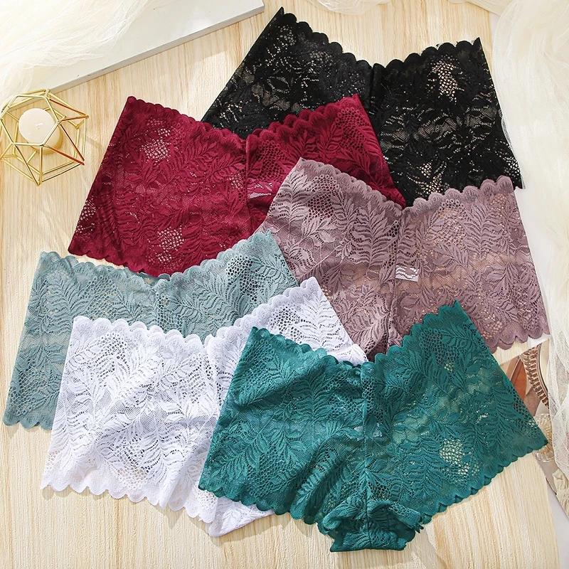 1Pc Lace Underwear Sexy Women Panties Low Waist Hollow Out Ladies Briefs Transparent Female Underpants Womens Lingerie S-XL