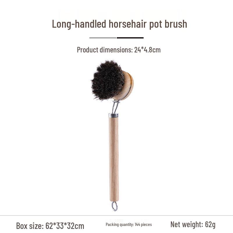 Solid Wood Dishwashing Brush with Sisal and Coconut Fiber