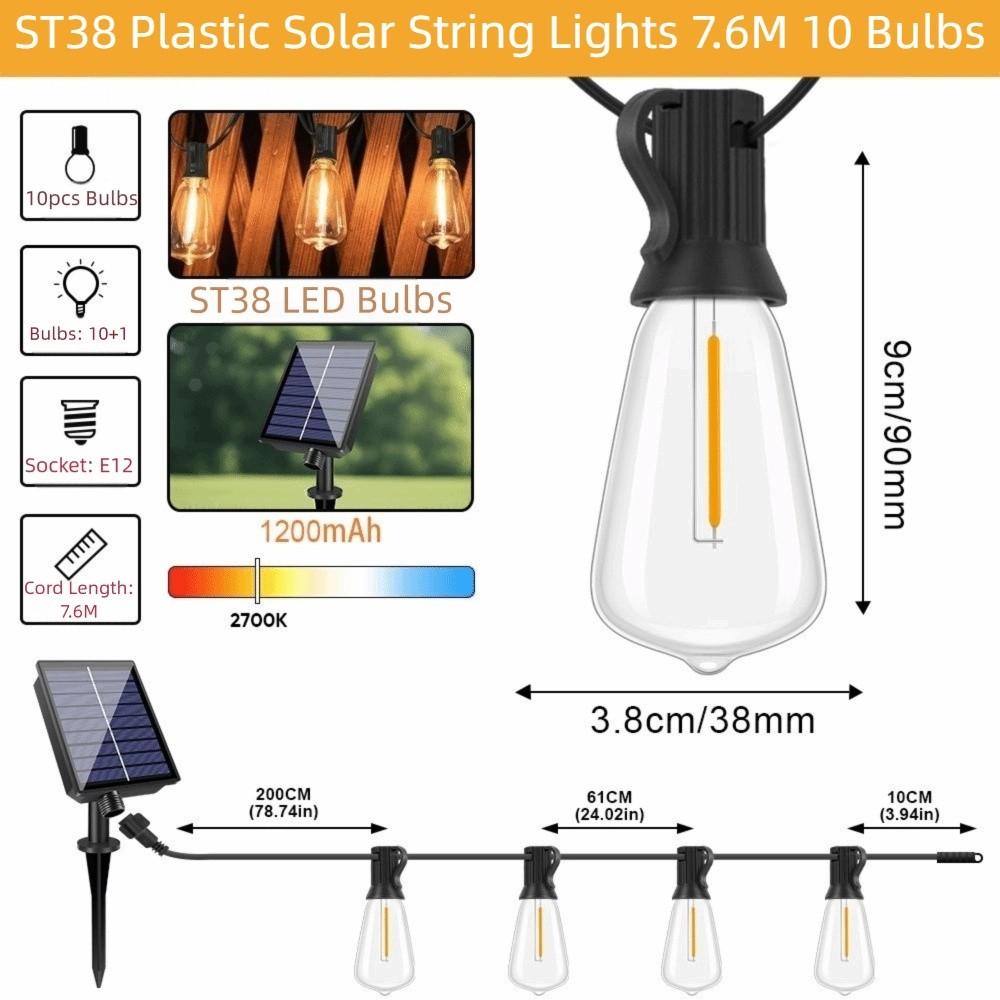 Shatterproof Solar Globe LED String Lights Dimmable Christmas LED String Lights  Bistro