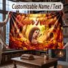 Mountain Landscape Theme Throw Blanket Custom Name Text Personalized Blanket Soft Cozy Blanket for Home Sofa Bed