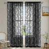 1 Panel Vintage Lace Curtains Rod Pocket Sheer Curtain Long-Romantic Flowers Branch Window Curtain for Living Room French Decor