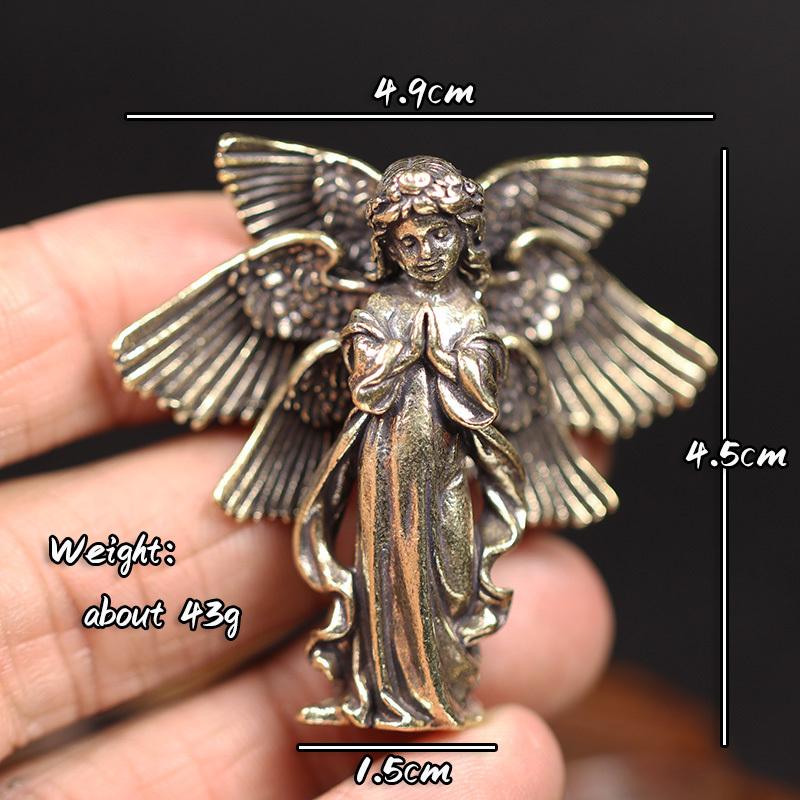 2 piezas Estatua de Latón Vintage del Dios del Amor Cupido Pequeño Adorno Figurilla de Ángel Decoración de Escritorio Accesorios de Decoración para el Hogar para Habitación