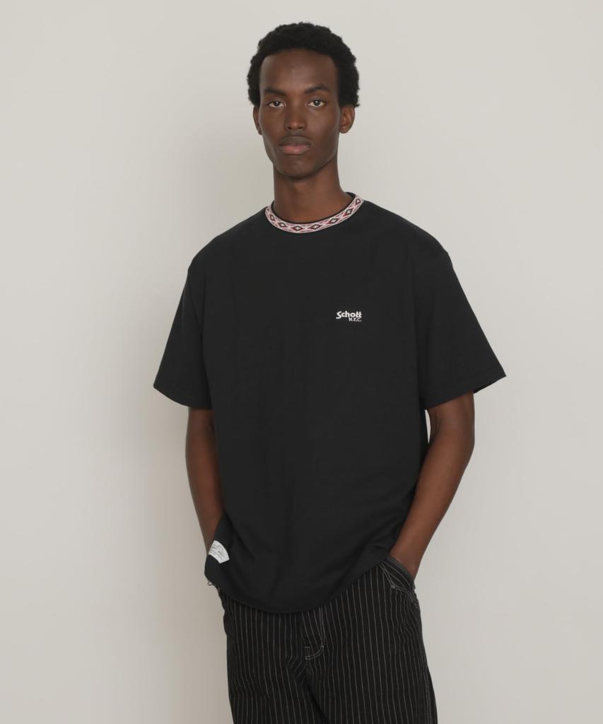 Schott NATIVE RIB SS T-SHIRT, Herren, Größe S, 010, Schwarz, 782-4134024