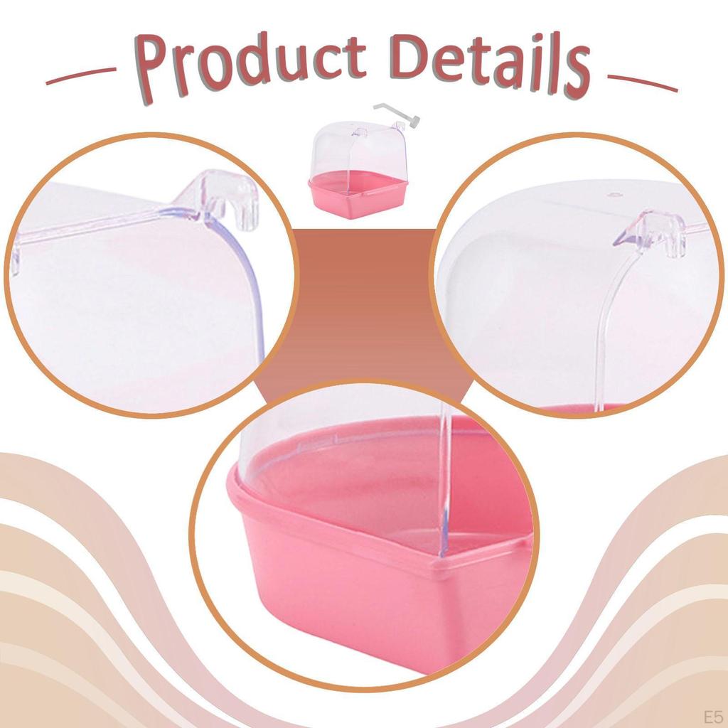 Bird Bath Box Cage Accessory Versatile Parrot Bowl Hanging Bathtub for Canary Budgie