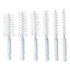 Bore Cleaning Brush Set, 6 Pieces with 1/4in Hex Shank, Wire Brush for Drill or Impact Driver (Nylon, White)