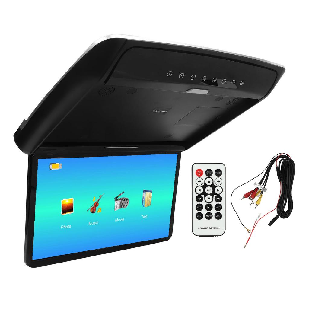 15.6in Car Overhead Roof Mounted Monitor IPS HD Screen MP5 Player Ultra Thin Flip Down Multimedia Player for Commercial