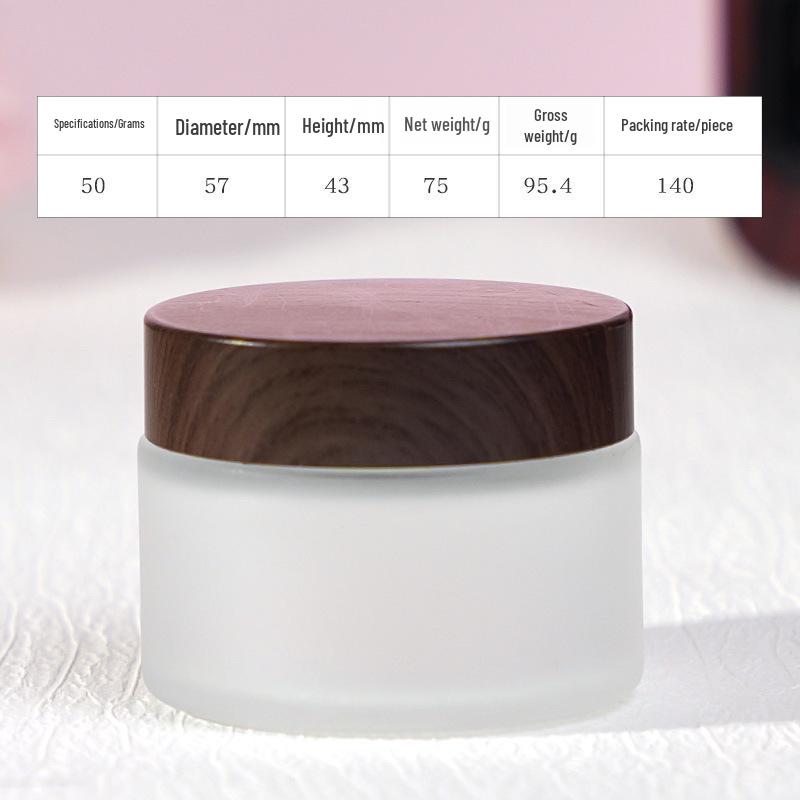 Travel Size Cosmetic Cream Bottle with Wood Grain Lid for Skincare and Makeup Remover