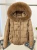 OFTBUY Winter Women Coat Real Natural Fox Fur Collar Thick Warm Jacket Casual White Duck Down Hooded New Outwears Streetwears