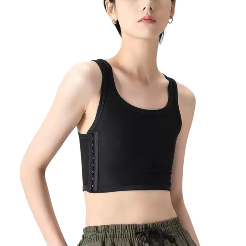 

[MOOKISOO] chest crush pan shirt Shirt innerwear that makes your chest look smaller tank top mesh adjustment hook cosplay cross-dressing large size