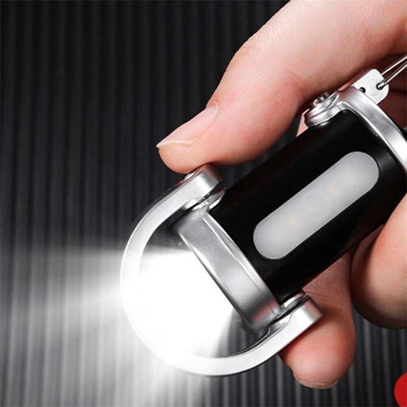 Mini Keychain Flashlight Waterproof with Rechargeable Battery and Charging Cable Outdoor Camping Portable Lighting GZW