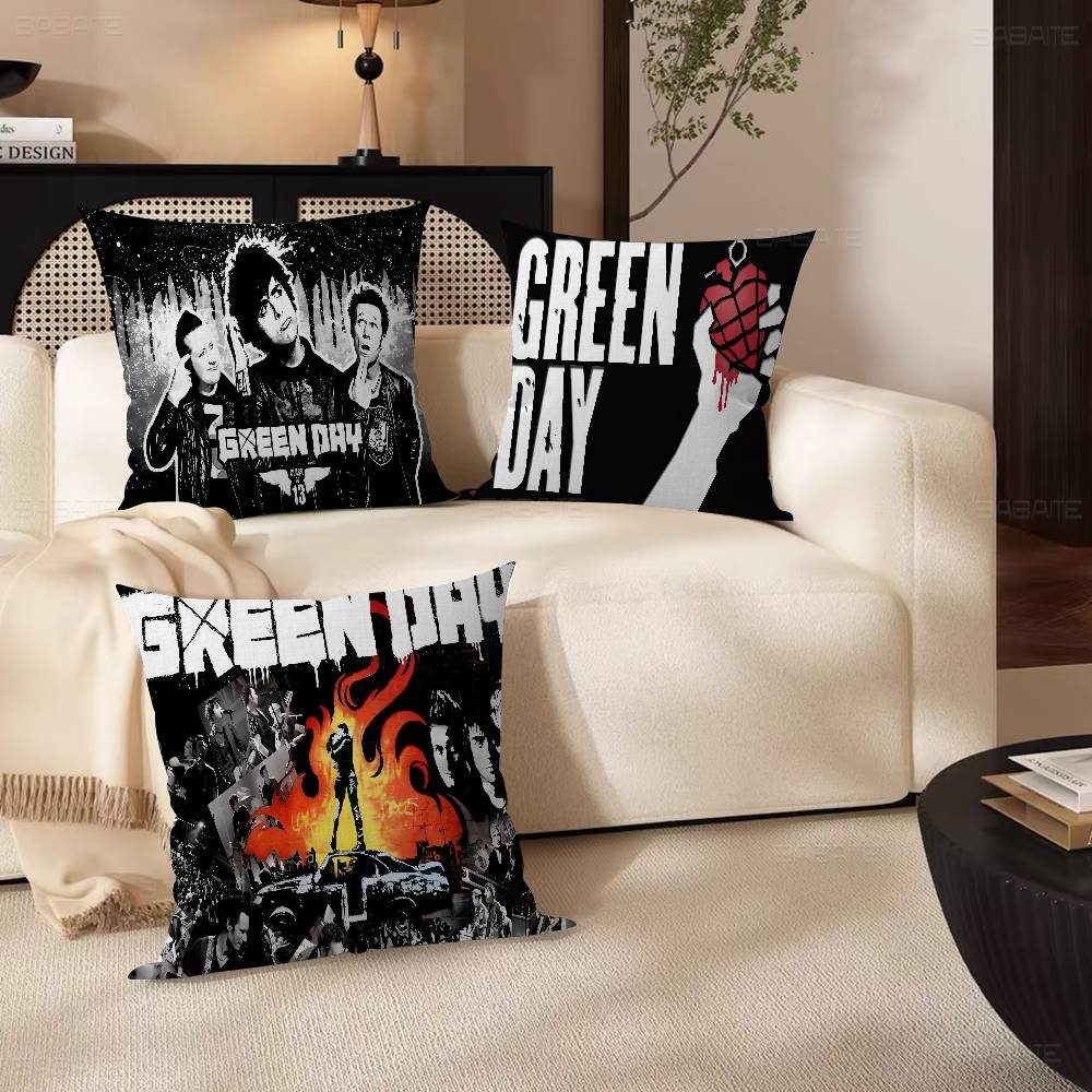 G-Green D-Day Band Pillow Gift Home Office Decoration Bedroom Sofa Car Cushion Cover Case 45X45