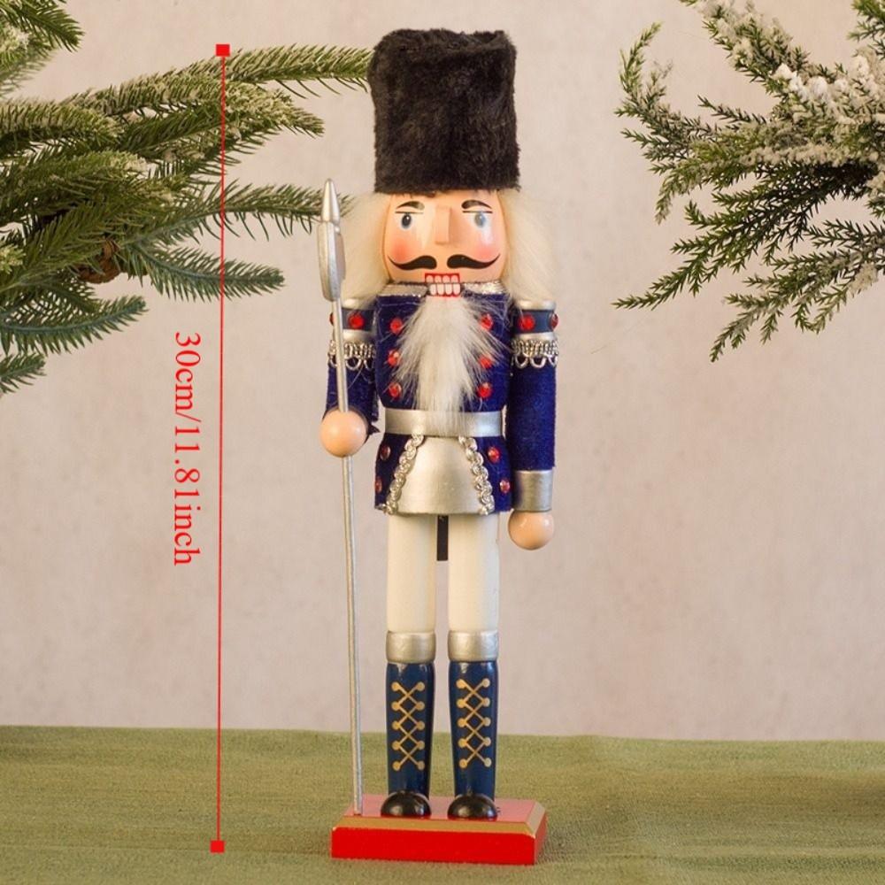 Handicraft Christmas Nutcracker Vintage Handcraft Figurine Festival Gift Soldier Doll Office Decor
