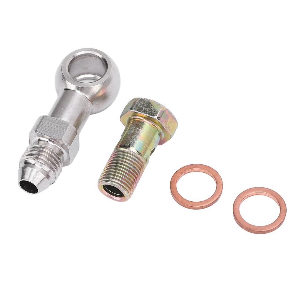 4AN to 1 8in NPT Banjo Bolt Stainless Steel Strong Load Bearing Secure Connection Banjo Adapter Connector Kit