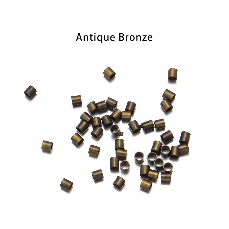 500pcs/lot Metal Copper Tube Crimp Beads Stopper Spacer End Beads For Jewelry Making DIY Earrings Necklace Accessories Wholesale