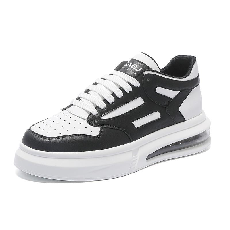 Men's board shoes spring and summer new little white shoes platform air cushion sports and leisure shoes inner height increase men's shoes trend versa