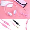Jente Søt Farge Hodetelefoner Sammenleggbare Hodetelefoner Rosa Hodetelefoner med MIC for Xiaomi Student Barn Bursdagsgaver