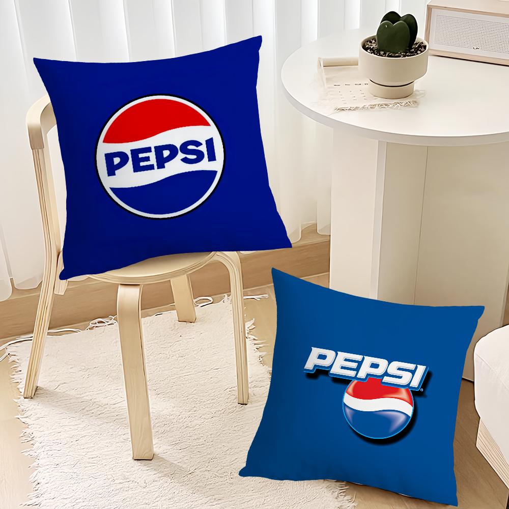 Fashion Art Logo Cushion Cover Living Room Headboard Bedroom Office Cushion Cushion Sofa Nap Time P-pepsi C-cola Pillow Case