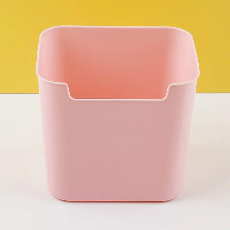 1 Piece Simplicity Stationery Organizer Creative Design Solid Color Pen Holder Large Capacity Desktop Snacks Pencil Storage Box