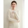 Women's 100% Pure Cashmere Round Neck Seamless Knit Sweater with Raglan Sleeves